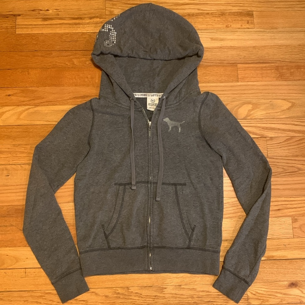 Victoria’s Secret PINK rhinestone zip up hoodie